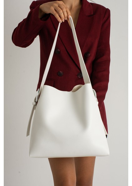 Içi Süet Yumuşak Deri Çıtçıt ve Fermuarlı Iç Bölme Büyük Boy Shopper Çanta fiyatları