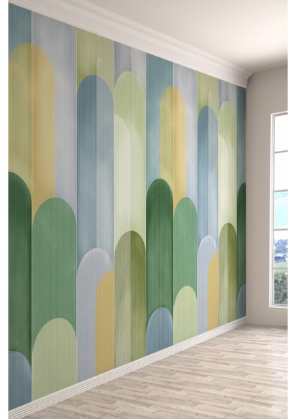 Geometrik Renkli Modern Tekstil Duvar Kağıdı