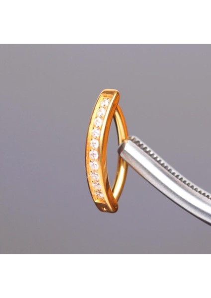 Yüksek Kalite G23 Titanium Pırlanta Modeli Su Taşı Titanyum Göbek Piercingi