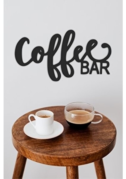 Dekoratif Coffee Bar Ahşap Duvar Yazısı Kahve Köşesi Duvar Süsü