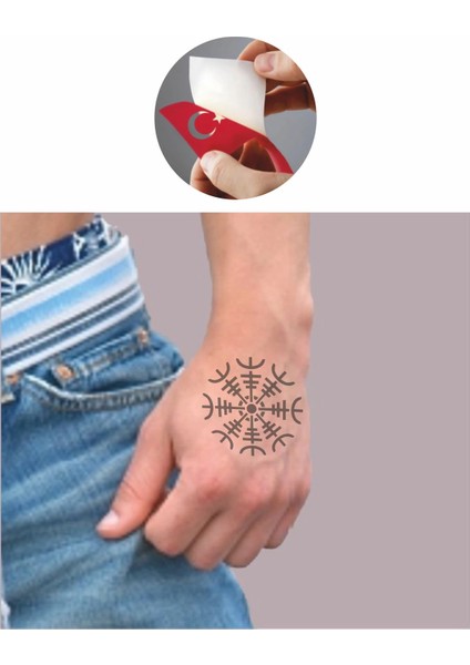 Helm Of Awe Viking Sembolü Tattoo Geçici Dövme Şablonları Kına Kalıpları fiyatları