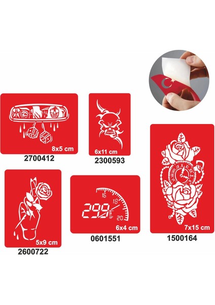 Hayatın Içinden Modeller Set Geçici Dövme Kına Şablonu