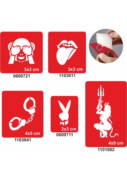 Şeytan Azapta 5 Li Set Geçici Dövme Kına Şablonu