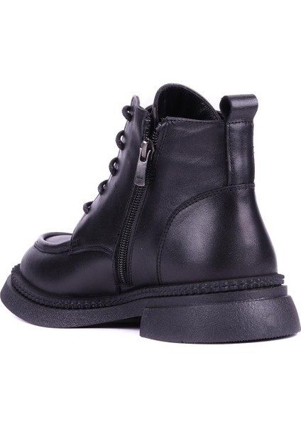 - Hakiki Deri Siyah Renk Kadın Deri Bot - 25101950 modelleri