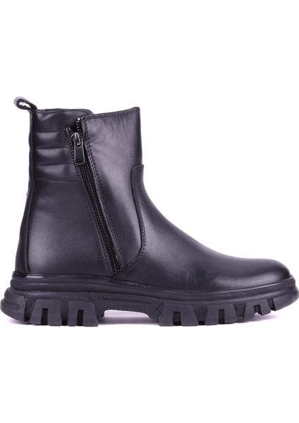 - Hakiki Deri Siyah Renk Fermuarlı Kadın Chelsea Bot - 25103053