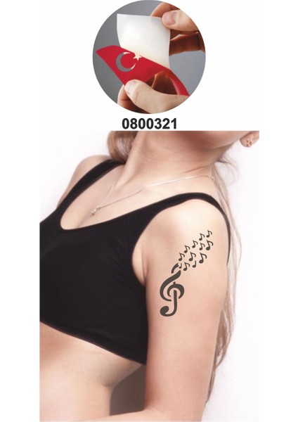 Sol Anahtarı ve Notalar Tattoo Geçici Dövme Şablonları Kına Kalıpları fiyatları