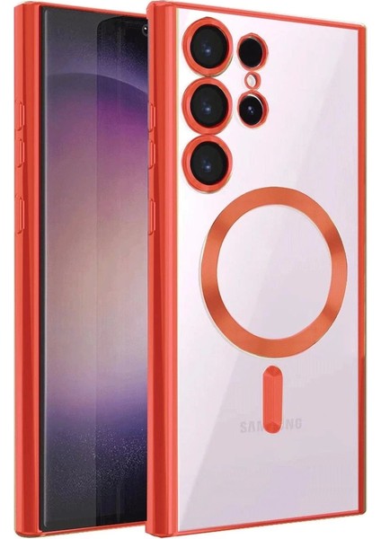 Bfs Samsung Galaxy S22 Ultra Kılıf Kross Magneticsafe Kapak - Kırmızı