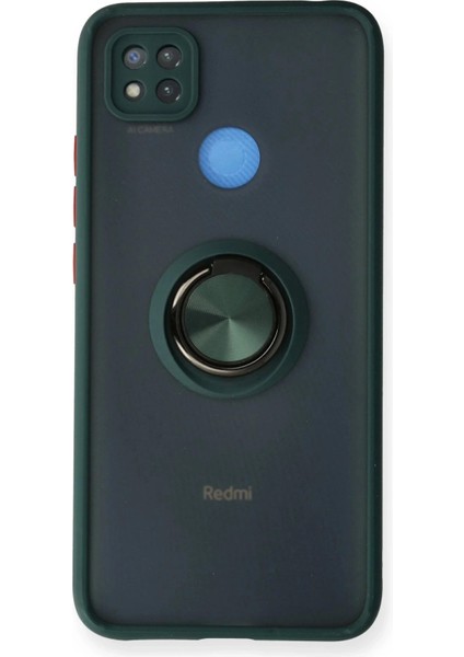 Bfs Xiaomi Redmi 9c Kılıf Montreal Yüzüklü Silikon Kapak - Yeşil