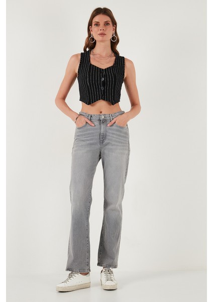 Slim Fit Kalp Yaka Düğmeli Kalın Askılı Crop Yelek Bayan Yelek 5865497 fiyatları