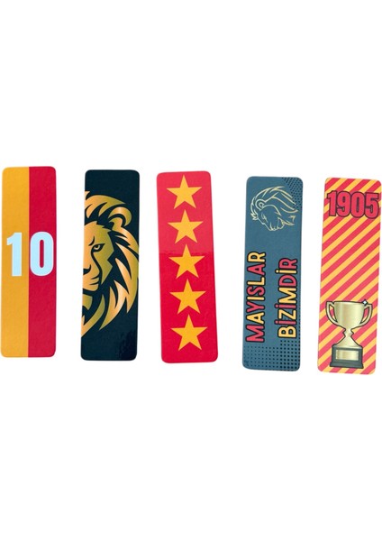 5 Adet Taraftar Kitap Ayracı - Sarı Kırmızı (15 Cm)