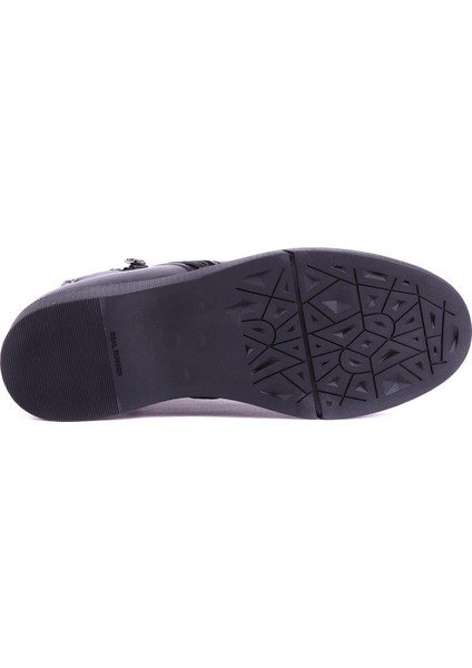 - Hakiki Deri Siyah Renk Kırışık Detaylı Kadın Bot - 25102554 modelleri