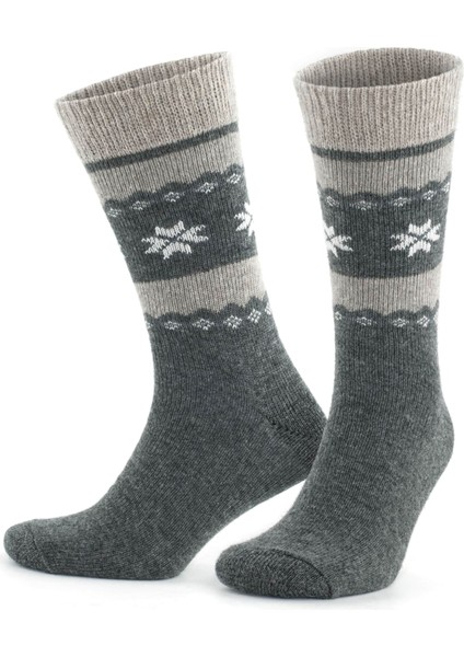 Alpaka Yünlü Çizgili Termal Kışlık Çorap 3097 modelleri