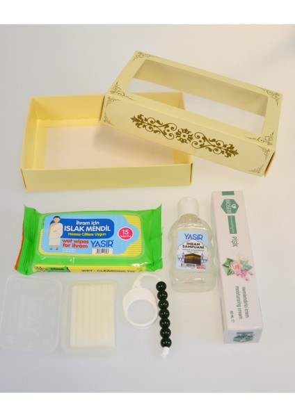 Mini Ihram Seti – Hac ve Umre Için Kokusuz Hediye Seti, Tavaf Tesbihli Özel Kutulu