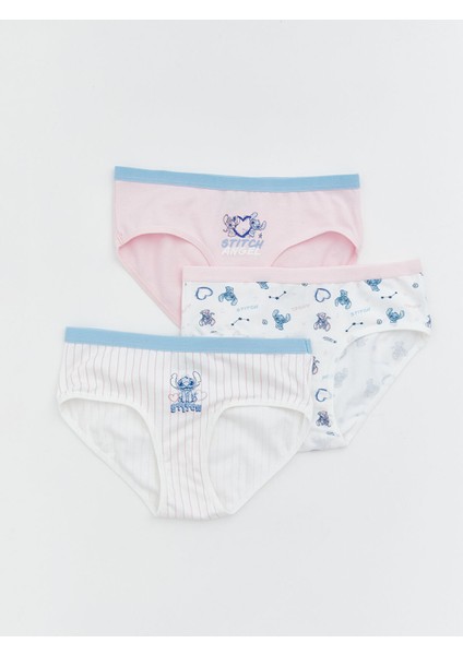 Yeni Sezon Stitch ve Angel Baskılı Kız Çocuk Külot 3'lü