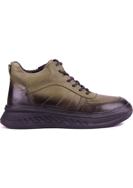 - Hakiki Deri Haki Renk Kadın Bot - 25102252