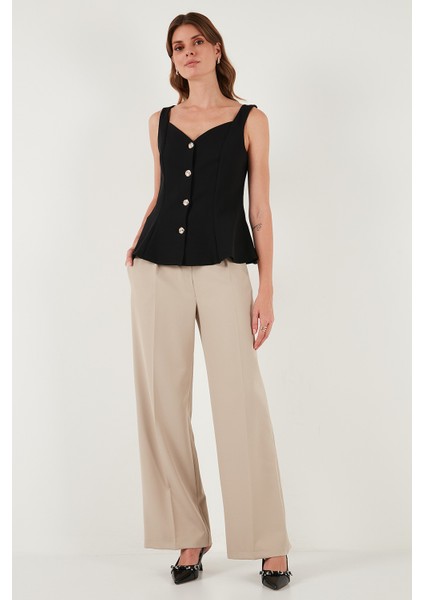 Fitted Fit V Yaka Düğmeli Yelek Bayan Yelek 611FYL145 fiyatları