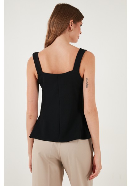 Fitted Fit V Yaka Düğmeli Yelek Bayan Yelek 611FYL145