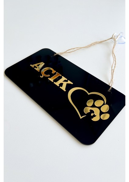 Pet Shoplar Için Gold Tasarımlı Pleksi Kapı Tabelası (Açık/kapalı) fiyatları