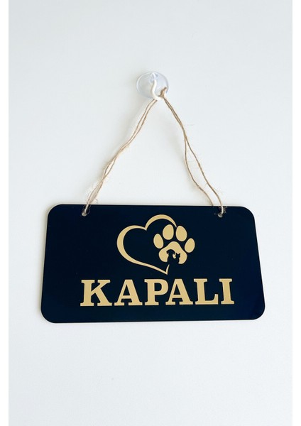 Pet Shoplar Için Gold Tasarımlı Pleksi Kapı Tabelası (Açık/kapalı) modelleri