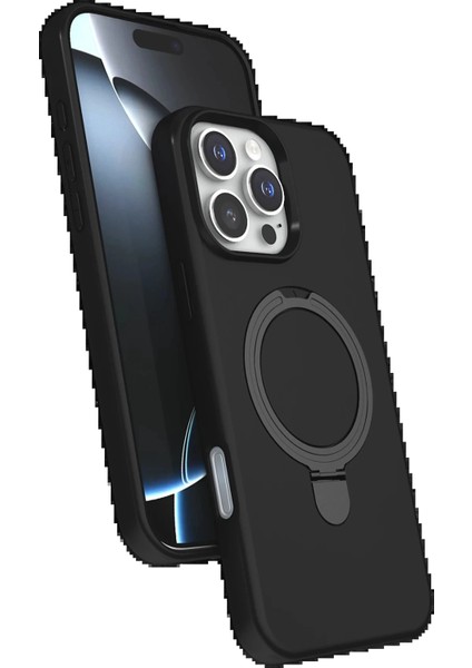 Bfs Apple iPhone 16 Pro Max Regal Magsafe Standlı Kapak - Siyah