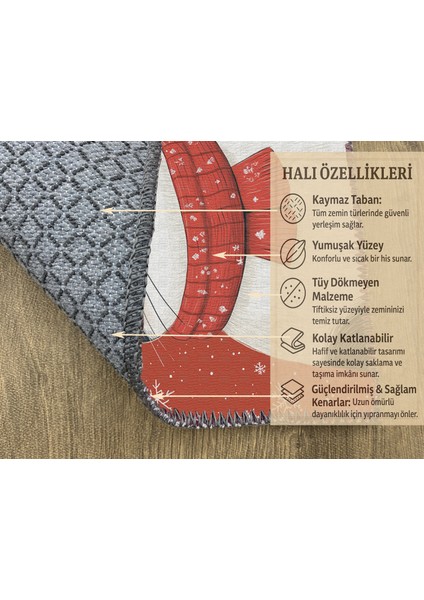 Sevimli Kedi Motifli Kırmızı Çocuk Halısı, Oyun Odası Için Yumuşak ve Dekoratif modelleri