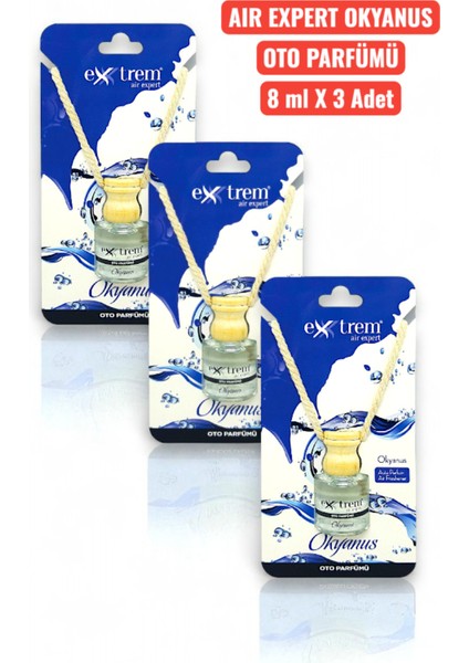 Aır Expert Okyanus Oto Parfümü 3'lü Set | Araba Kokusu - Kalıcı Ferah Koku - 8 ml x 3 Adet fiyatları