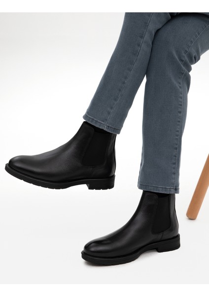 Erkek Siyah %100 Deri Kauçuk Taban Chelsea Bot 50318852-VR046 fırsatları