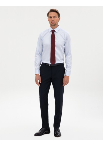 Erkek Açık Mavi Non Iron Kolay Ütülenebilir Slim Fit Gömlek 50315254-VR003 fırsatları