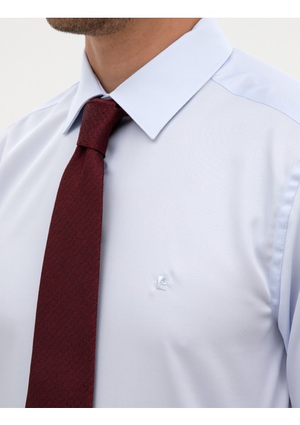 Erkek Açık Mavi Non Iron Kolay Ütülenebilir Slim Fit Gömlek 50315254-VR003