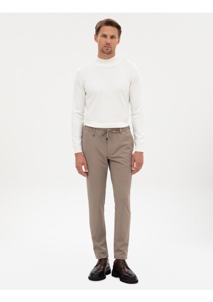 Erkek Bej Slim Fit Klasik Jogger Pantolon 50317618-VR011