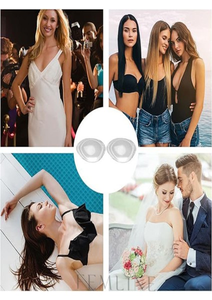 Yapışkanlı Şeffaf Silikon Sütyen – Toparlayıcı Mayo & Bikini Göğüs Pedi indirimleri