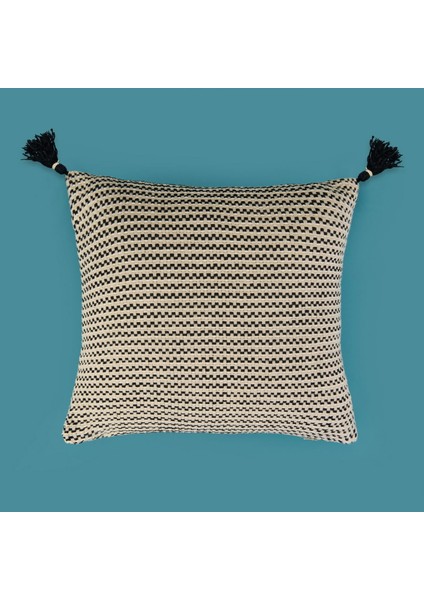 Soft Shiny Kırlent - Bej / Siyah - 45X45 cm