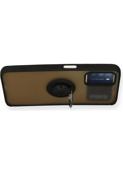 Bfs Xiaomi Redmi 9t Kılıf Montreal Yüzüklü Silikon Kapak - Siyah modelleri