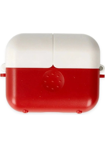 Bfs Airpods 3 (3.nesil) Basmalı Kılıf - Kırmızı-Beyaz
