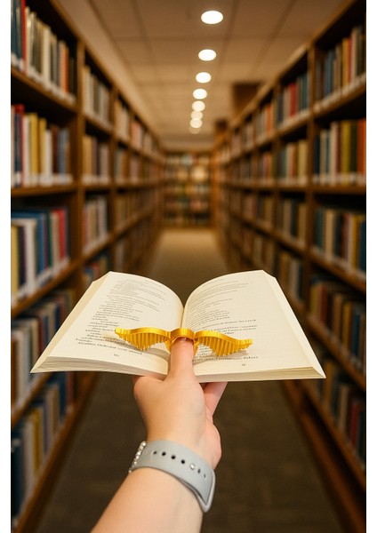 Kitap Ayracı - Sayfa Tutucu - Tek El Kitap Okuma Aparatı (Altın Snitch)