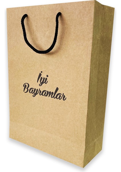 10 Adet Iyi Bayramlar Kraft Karton Çanta (23.5X34X10)