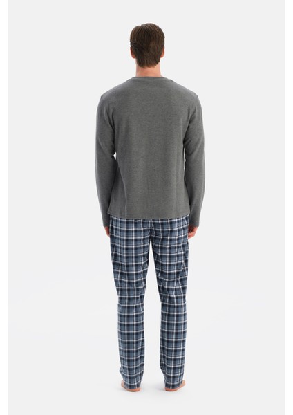 Antrasit Melanj Dikiş Detaylı Waffle Tişört Pantolon Pijama Takımı fiyatları