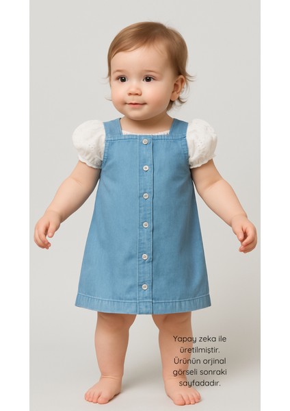 Kız Çocuk 1-4 Yaş Kot Elbise