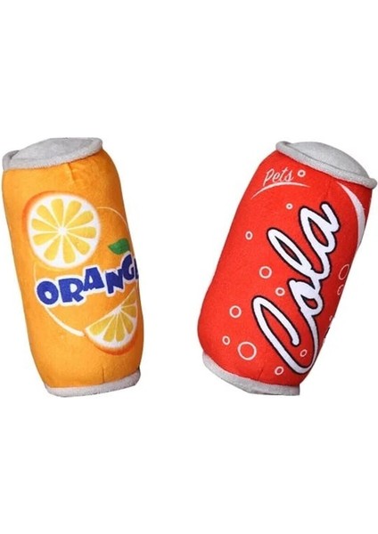 Luxury Turuncu Teneke Kola Tarzında Dayanıklı Sesli Köpek Oyuncağı Kola 1 Adet 1 Adet