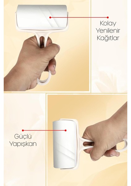 Yapışkanlı Yapraklı Tüy Toplama Rulosu Yatay Kedi Köpek Tüy Tiftik Rulosu 15+15 Yaprak Tüy Bandı fiyatları