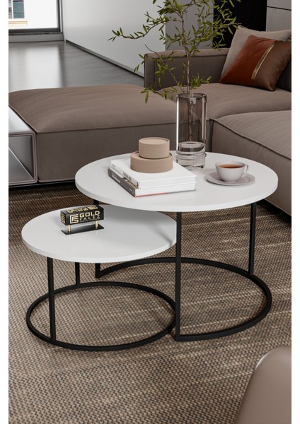 Orta Sehpa Bade Ikili Lüx Yan Sehpa Masa Beyaz fiyatları