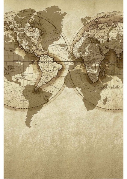 Vintage Dünya Haritası Tekstil Duvar Kağıdı – Eski Kağıt Efektli, Retro Tasarım modelleri