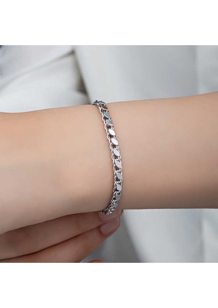 Gümüş Pullu Zincir Kadın Bileklik fiyatları