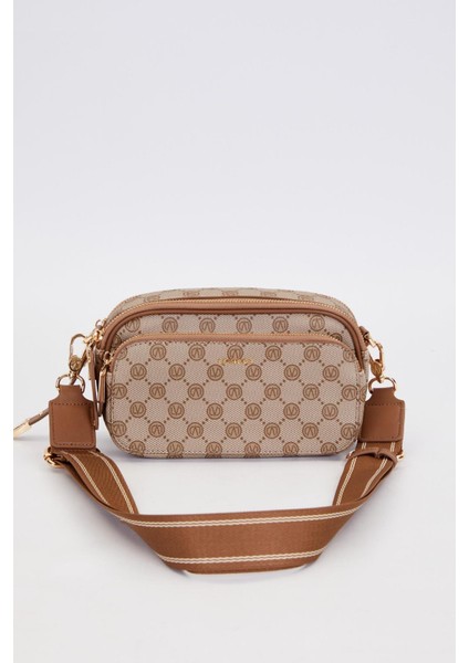 Camel Çift Bölmeli Kalın Askılı Omuz Çantası fiyatları