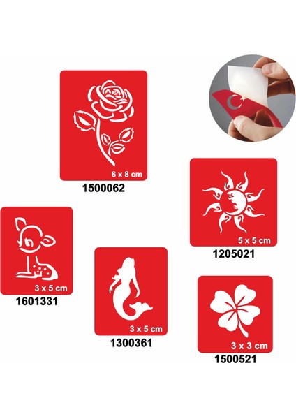 Doğa Modelleri 5'li Set Geçici Dövme Kına Şablonu