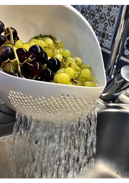 Çok Amaçlı Pirinç ve Sebze Süzgeci 3 Litre Krem Renk Pratik Süzgeç fiyatları