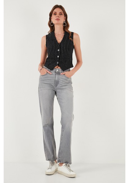 Streç Fitted Fit V Yaka Düğmeli Yelek Bayan Yelek 5865971 fiyatları