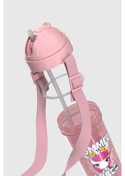 Cosmo Desenli 415 ml Pp Pipetli Çocuk Matara 912146 Pembe modelleri