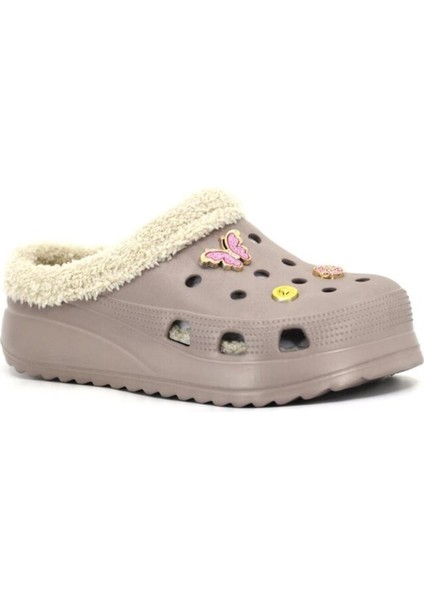 Kadın Ev Terliği Tüylü Taşlı Eva Kışlık Ortopedik Terlik