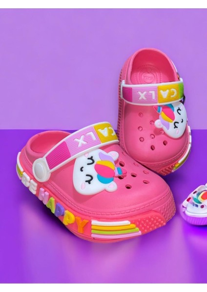 Çocuk Pembe Renk Figürlü Kaydırmaz Sandalet Crocs Terlik fiyatları